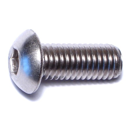 Midwest Fastener M8-1.25 Socket Head Cap Screw, Button, Plain Stainless Steel, 20 mm Length, 6 PK 75581